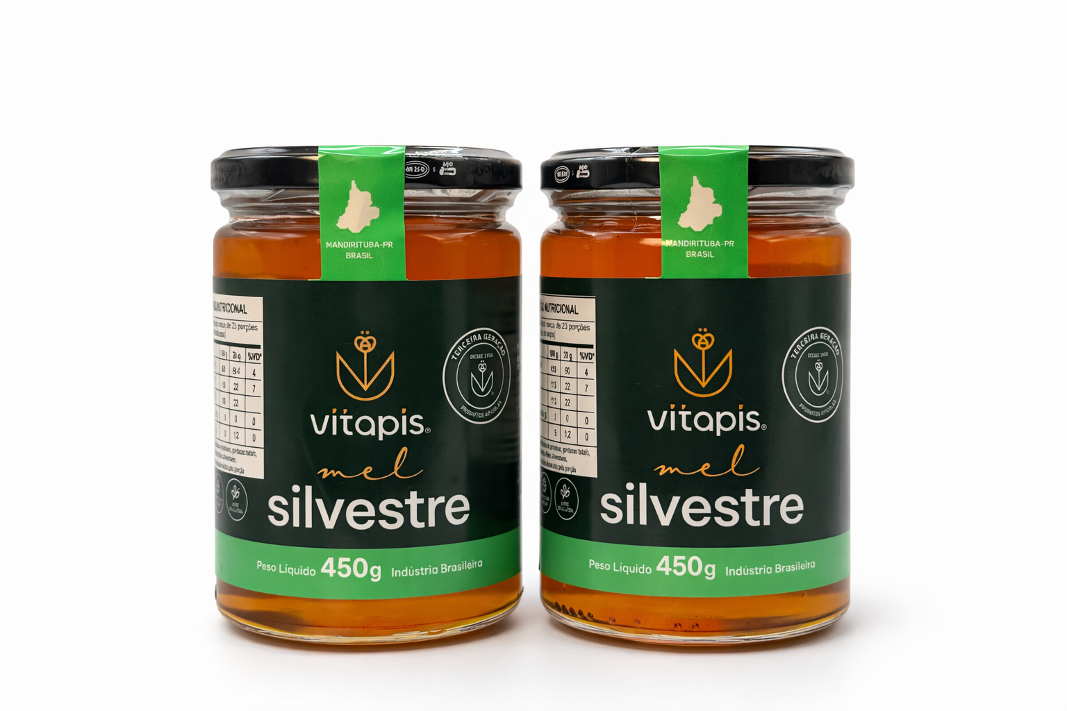 Kit 2 Mel Premium Silvestre 450g | Puro e Natural da Serra do Paraná