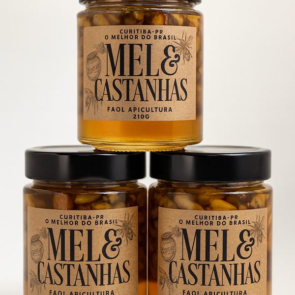 3un. Mel com Castanhas Premium 210g – Energia Natural e Funcional