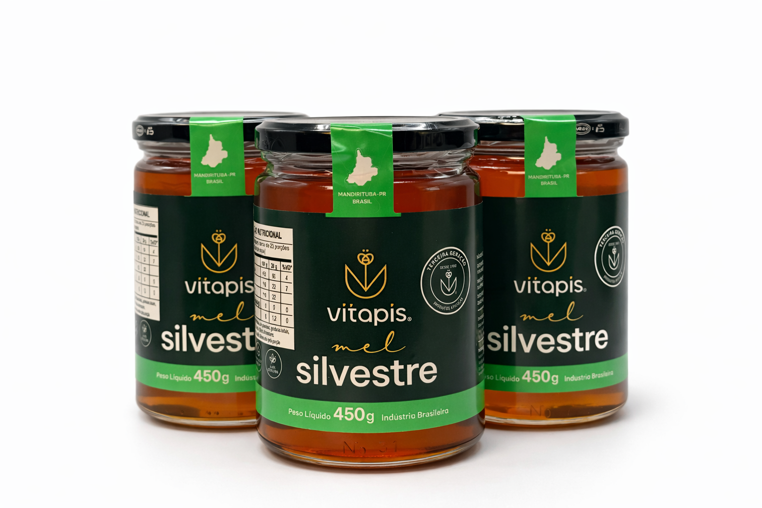 Kit 3 Mel Premium Silvestre 450g | Puro e Natural da Serra do Paraná
