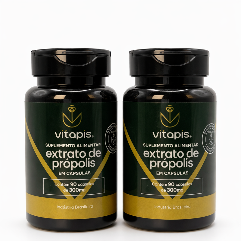 Kit 2 Cápsulas de Própolis Verde 90x300mg – Imunidade Natural sem o Sabor