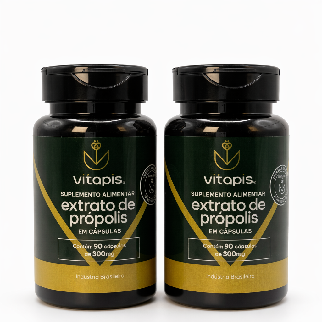 Kit 2 Cápsulas de Própolis Verde 90x300mg – Imunidade Natural sem o Sabor