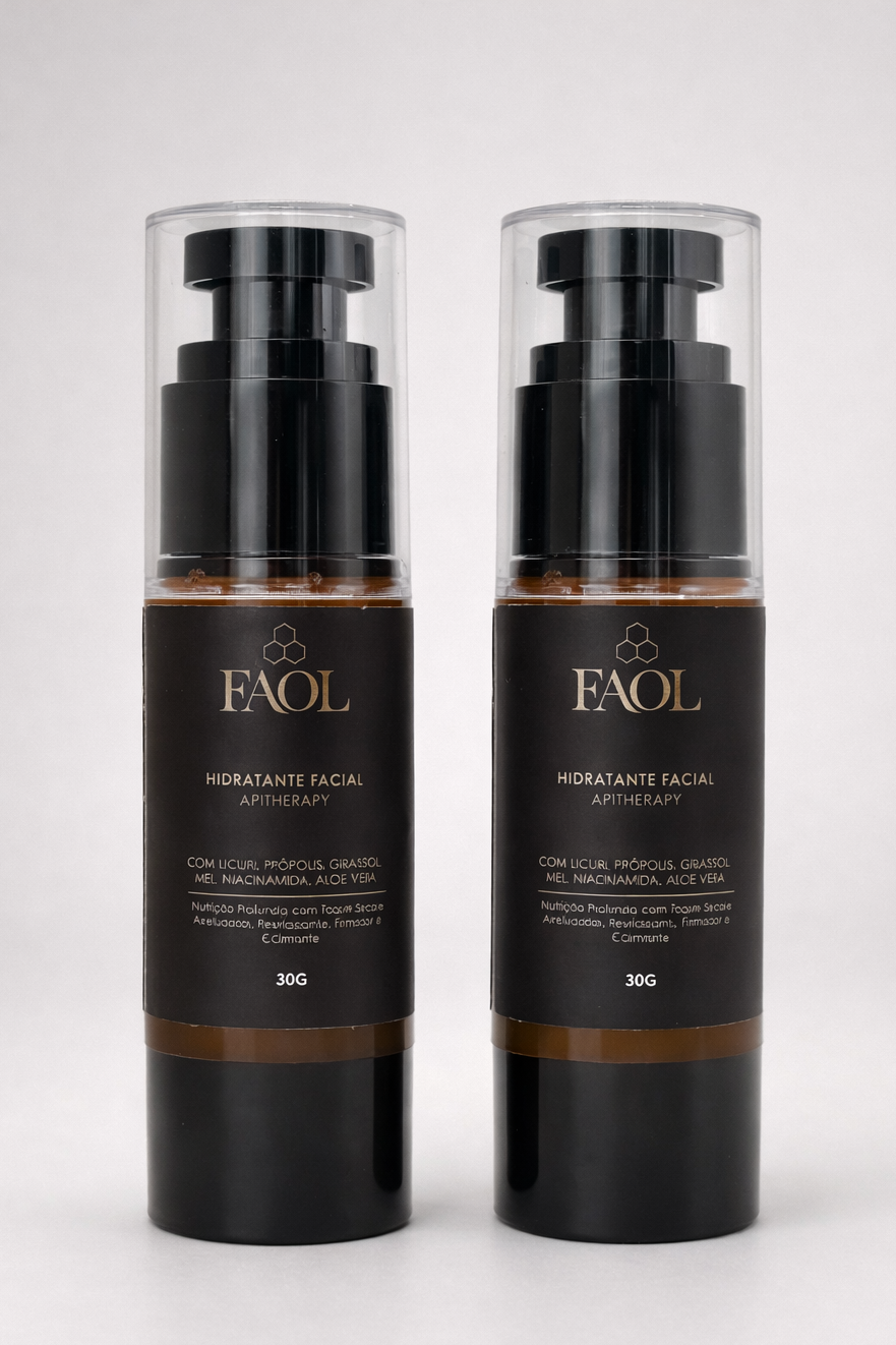 2x Hidratante Facial com Apitoxina FAOL 30g | Antissinais Natural