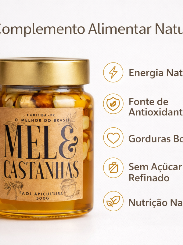 Super Kit FAOL – 4 Mel com Castanhas Premium 500g
