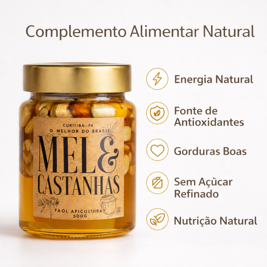 2 Mel com Castanhas Premium 500g - Frete Grátis