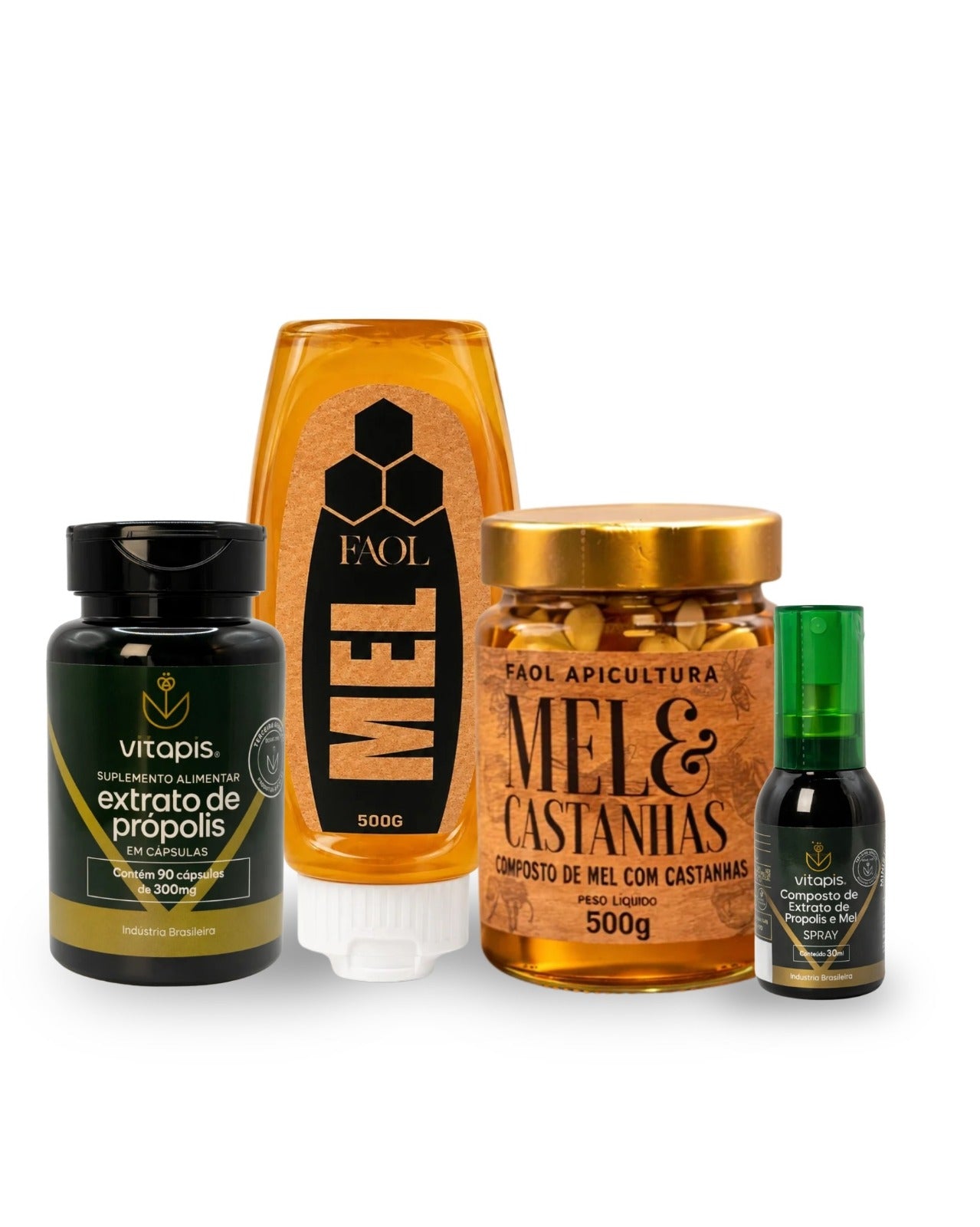 Kit Vitalidade Completa FAOL | Mel, Castanhas e Própolis