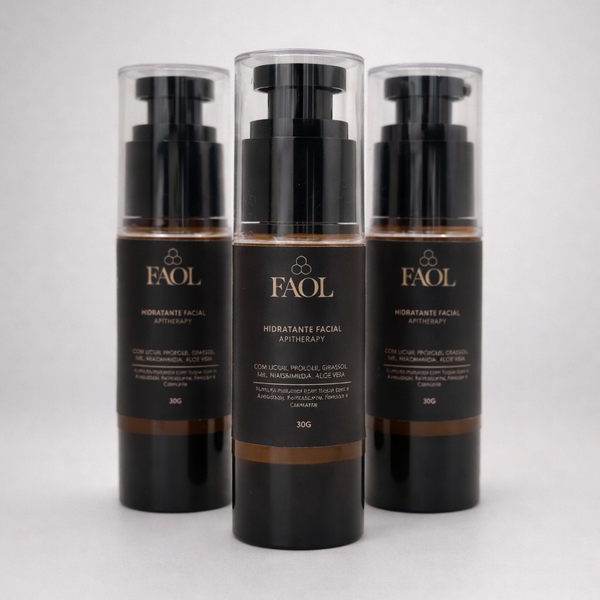 3x Hidratante Facial com Apitoxina FAOL 30g | Antissinais Natural