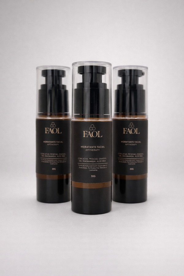 3x Hidratante Facial com Apitoxina FAOL 30g | Antissinais Natural