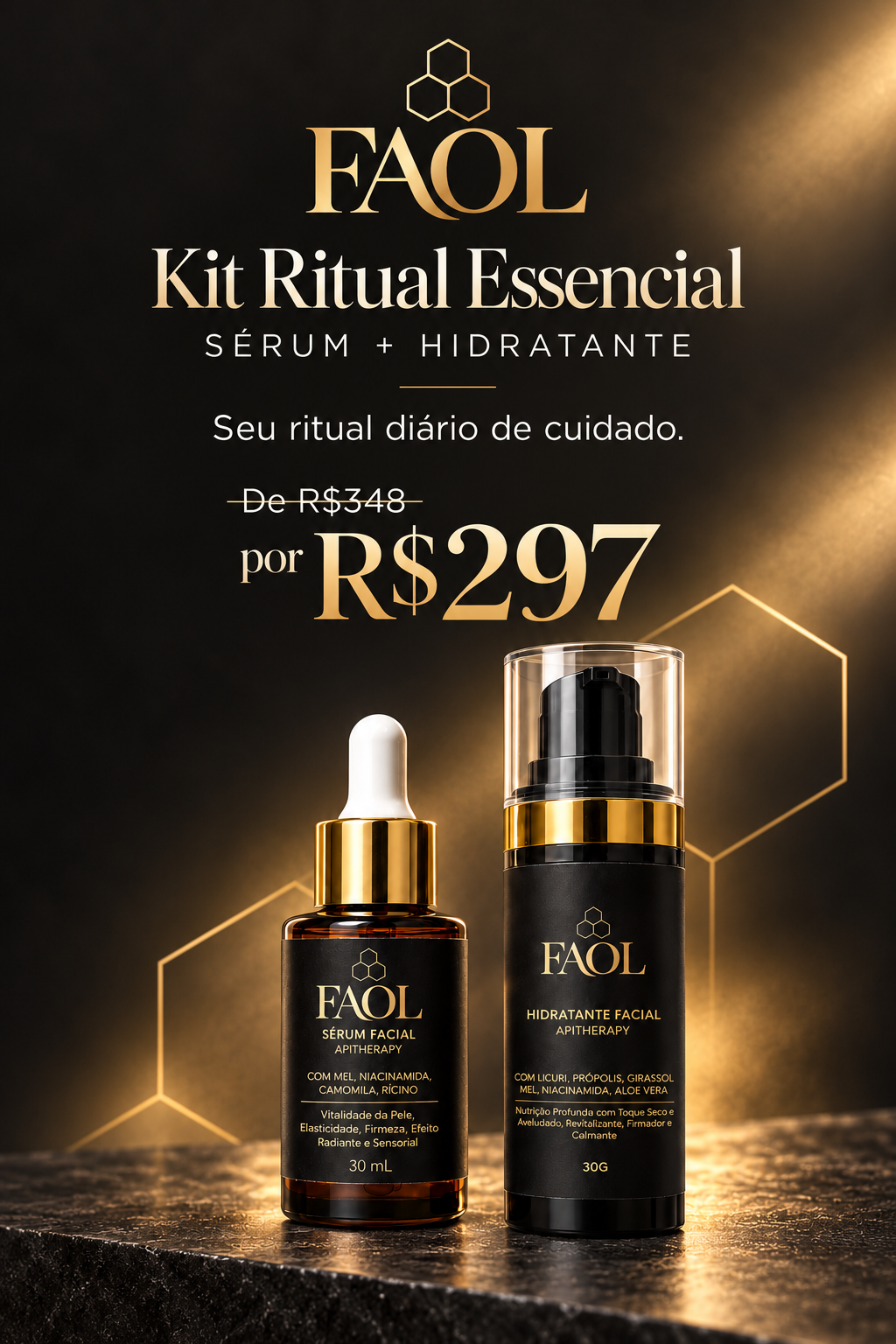 Kit Ritual Essencial FAOL - Serum + Hidratante