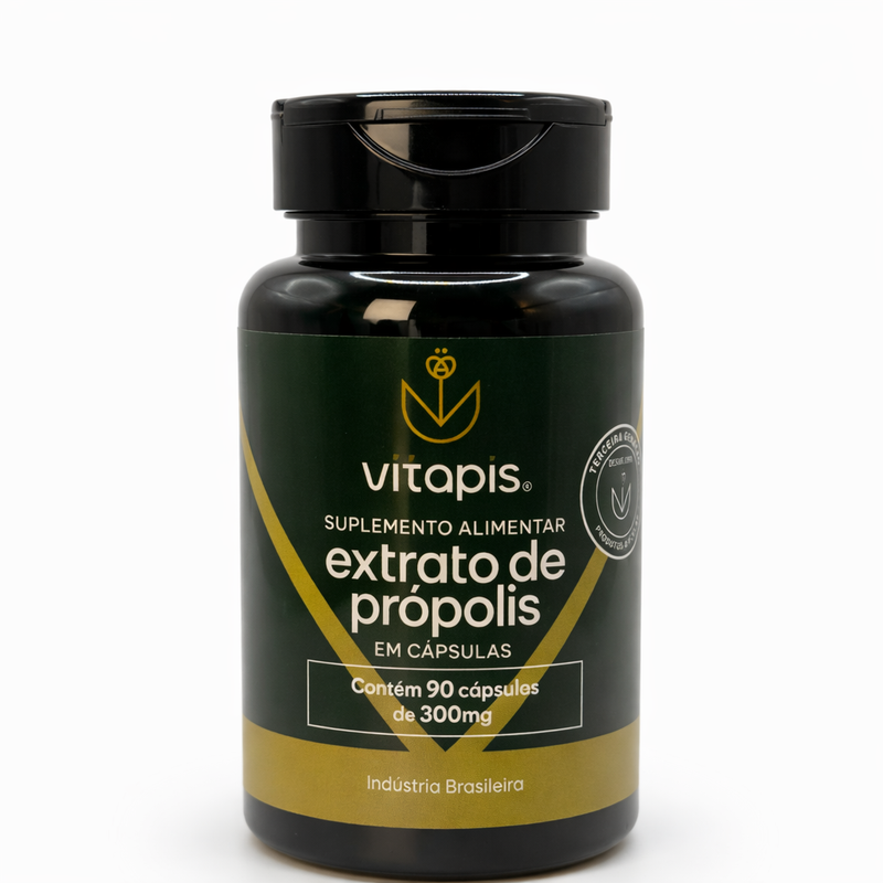 Cápsulas de Própolis Verde 90x300mg – Imunidade sem o sabor forte