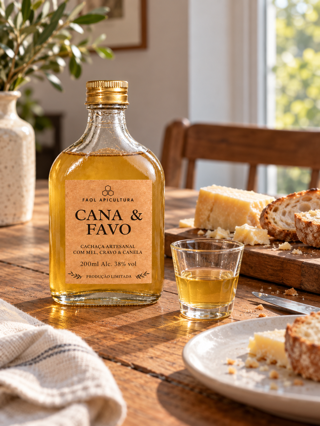Cachaça Cana & Favo – Envelhecida em Mel, Cravo e Canela (200ml)