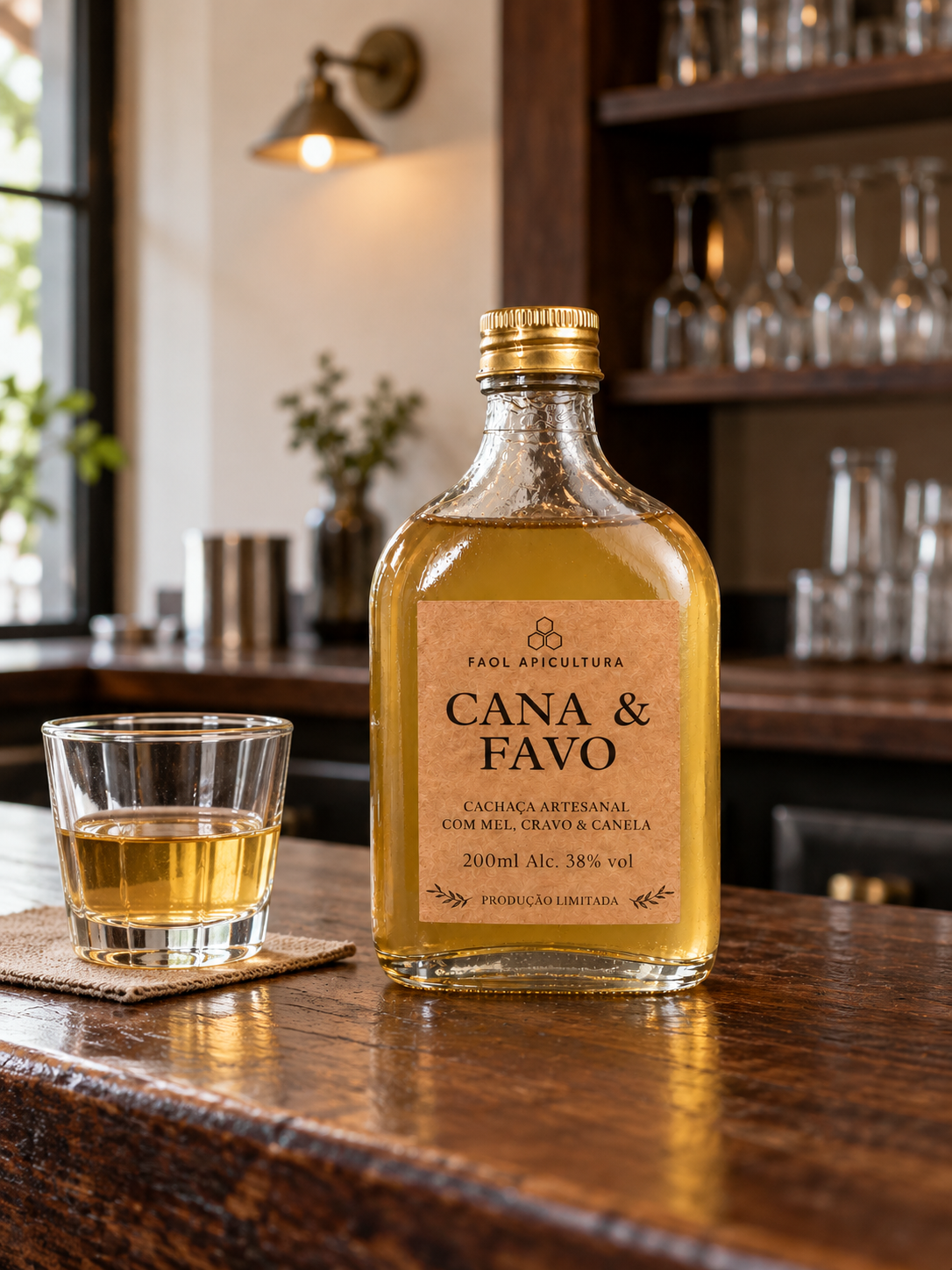 Cachaça Cana & Favo – Envelhecida em Mel, Cravo e Canela (200ml)