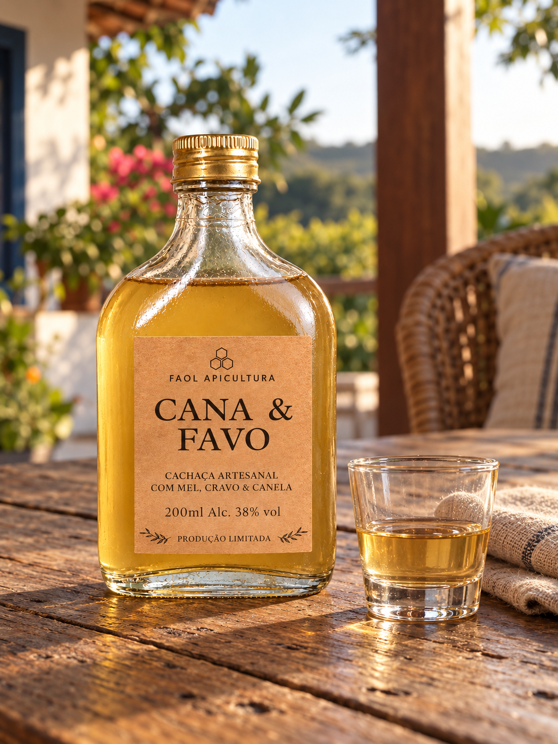 Cachaça Cana & Favo – Envelhecida em Mel, Cravo e Canela (200ml)
