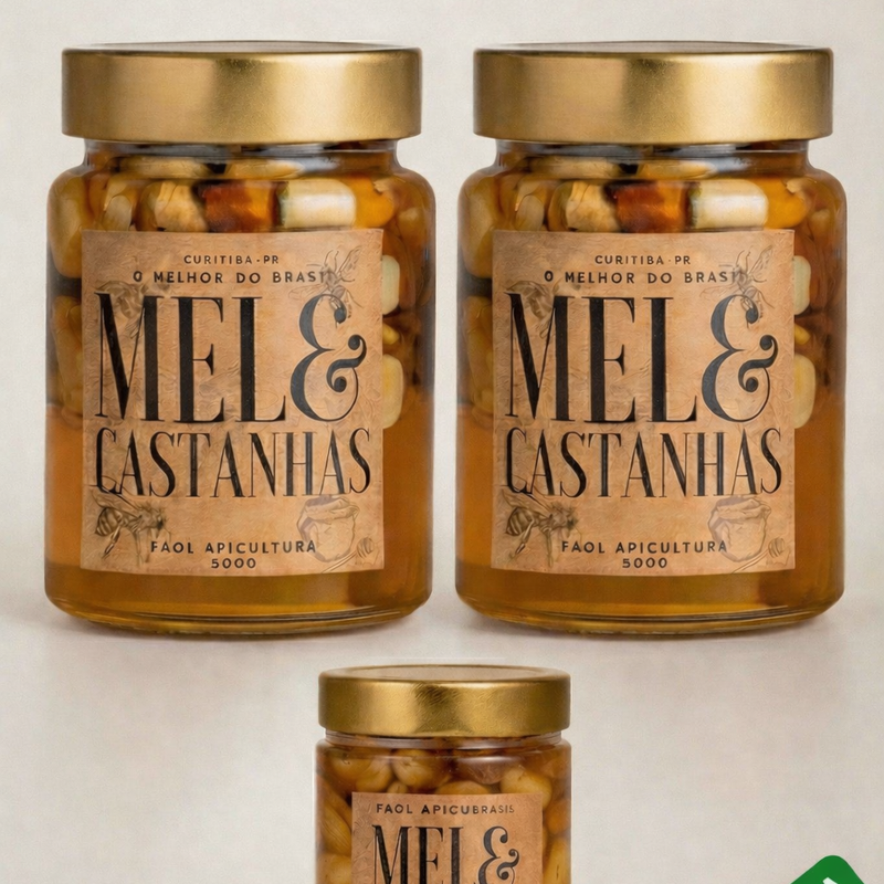 2un Mel com Castanhas 500g + 1 Mel com Castanha 210g