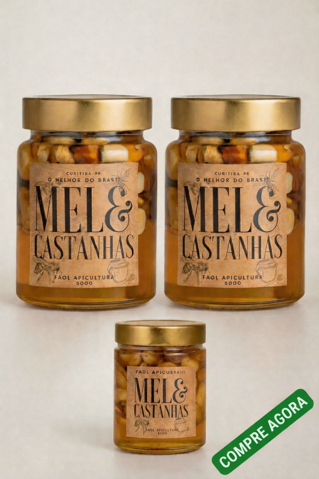 2un Mel com Castanhas 500g + 1 Mel com Castanha 210g