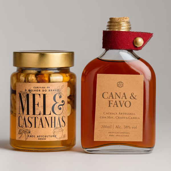 Combo Faol Signature – Mel com Castanhas 500g + Cana & Favo 200ml