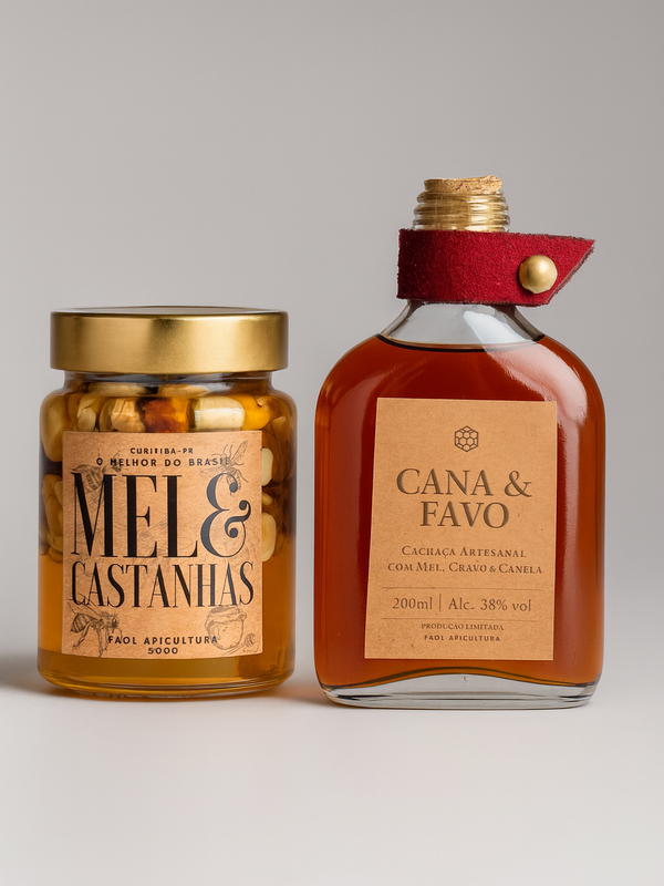 Combo Faol Signature – Mel com Castanhas 500g + Cana & Favo 200ml