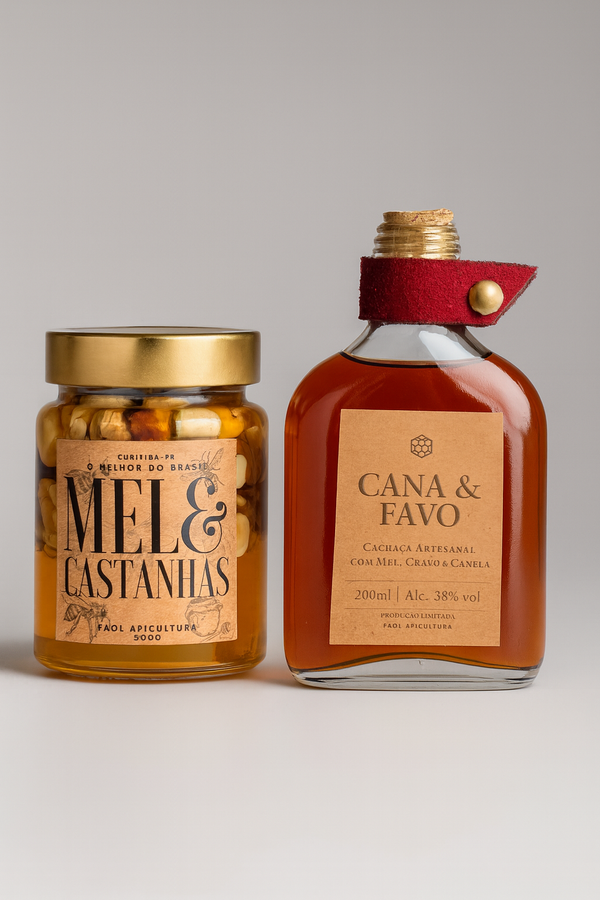 Combo Faol Signature – Mel com Castanhas 500g + Cana & Favo 200ml