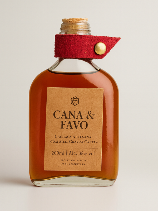 Cachaça Cana & Favo – Envelhecida em Mel, Cravo e Canela (200ml)