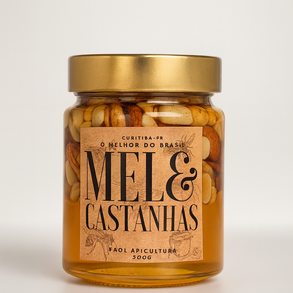 Mel com Castanhas Premium 500g – Energia e Saúde Natural