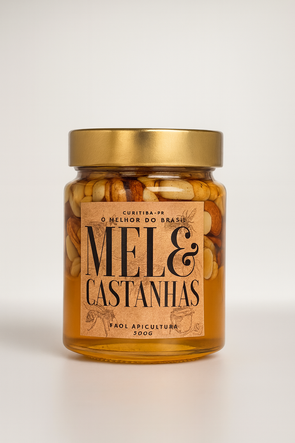 Mel com Castanhas Premium 500g – O Encontro Perfeito entre Sabor e Qualidade