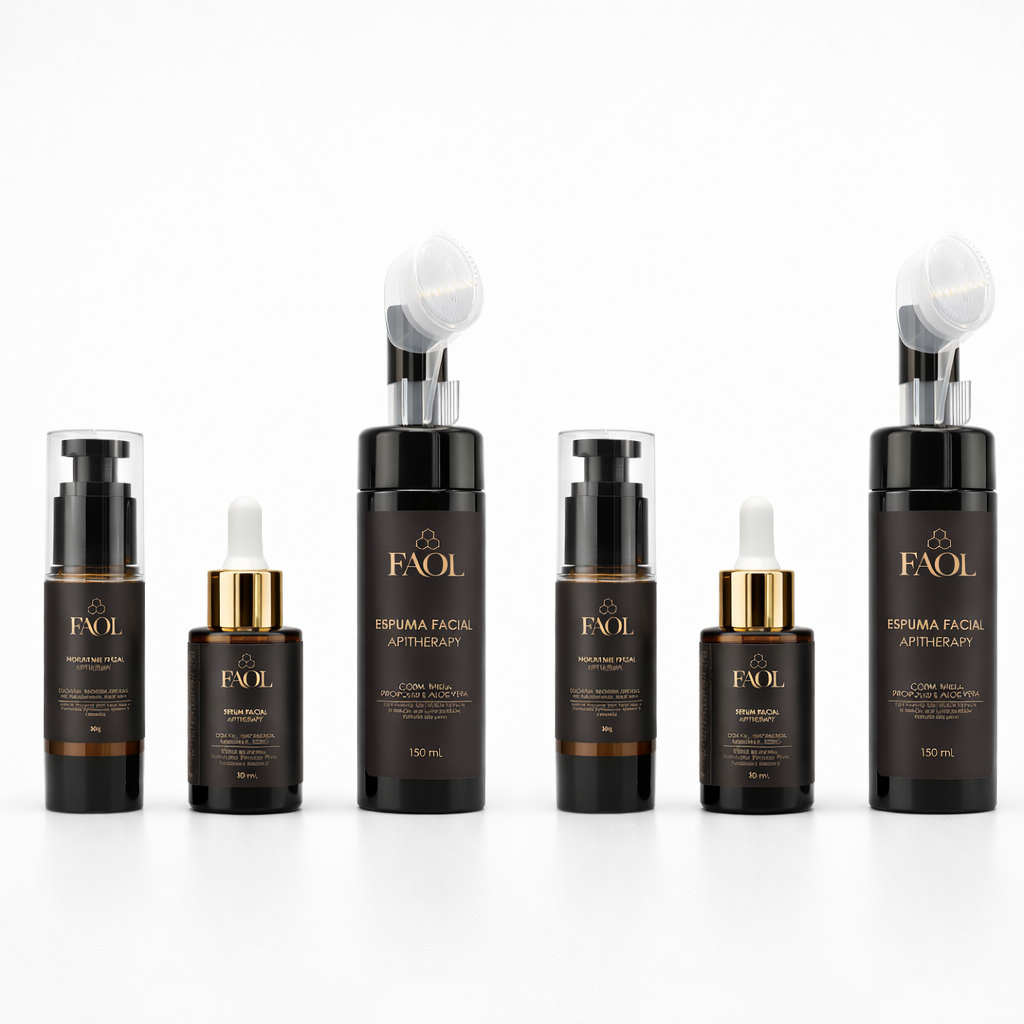 2x Kit Tratamento Facial Completo com Apitoxina, Mel e Própolis | Limpa, Rejuvenesce e Hidrata Intensamente