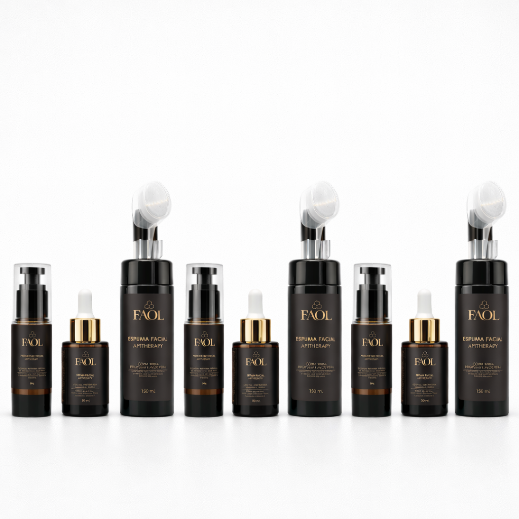 3x Kit Tratamento Facial Completo com Apitoxina, Mel e Própolis | Limpa, Rejuvenesce e Hidrata Intensamente