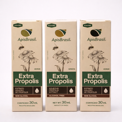 Kit com 3 Própolis Verde Sem Álcool 30ml – Proteção e Economia para a Família