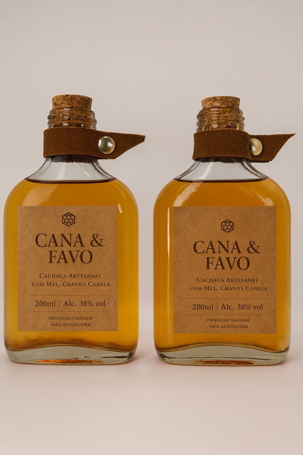 Cachaça Cana & Favo – Envelhecida em Mel, Cravo e Canela (200ml)