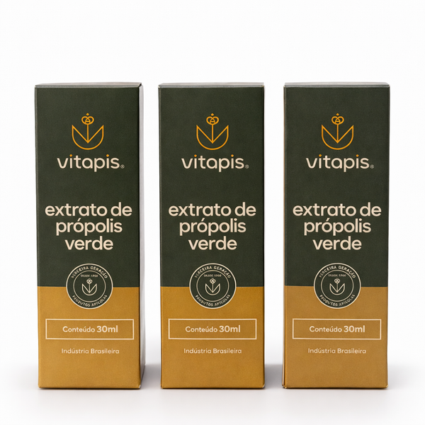 Kit 3 Própolis Verde 30ml – Alta Concentração e Economia