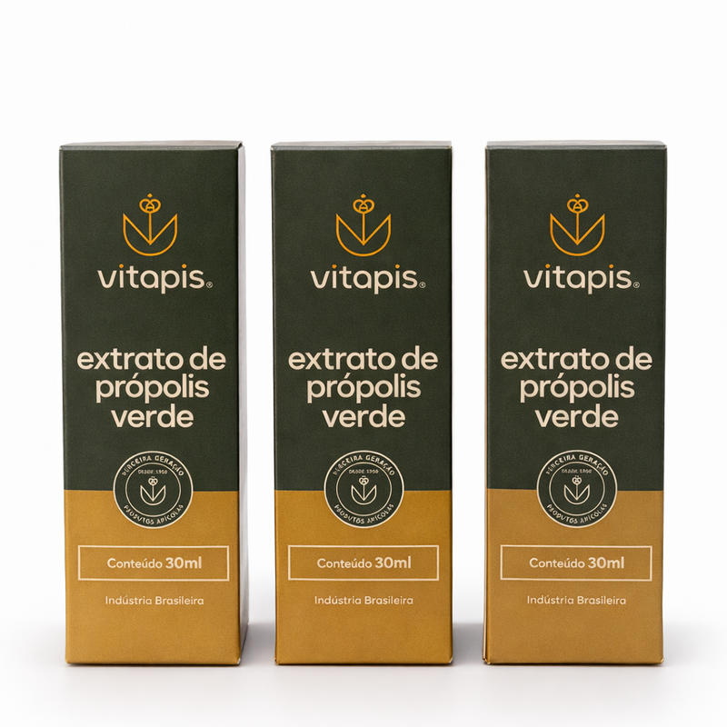 Kit 3 Própolis Verde 30ml – Alta Concentração e Economia