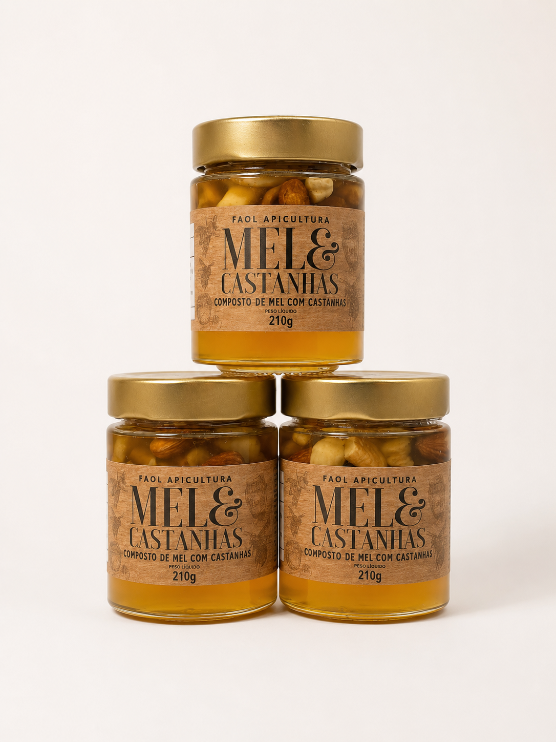 3un. Mel com Castanhas Premium 210g – Energia Natural e Funcional