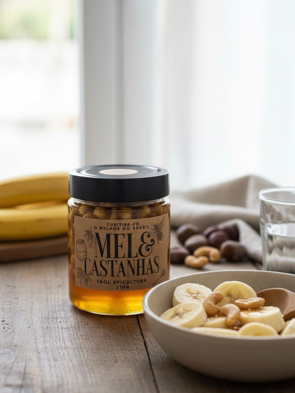 3un. Mel com Castanhas Premium 210g – Energia Natural e Funcional