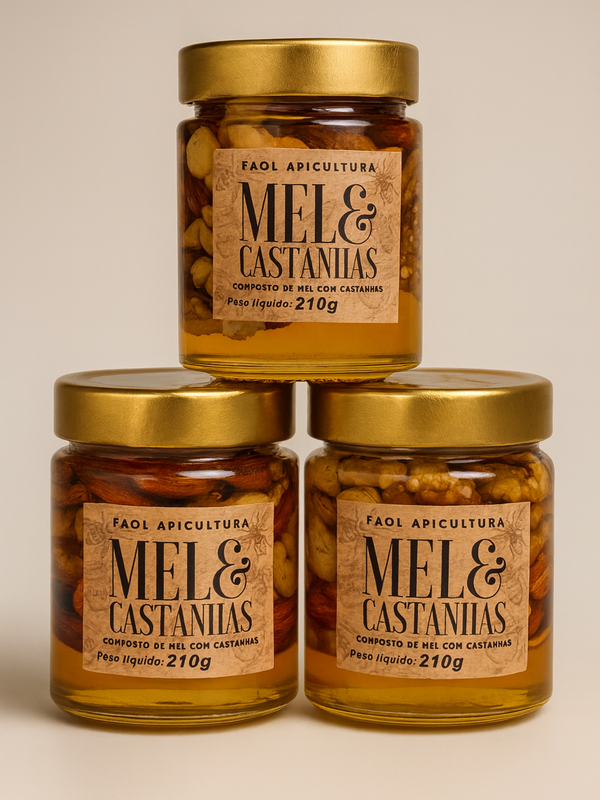 3un. Mel com Castanhas Premium 210g – Energia Natural e Funcional