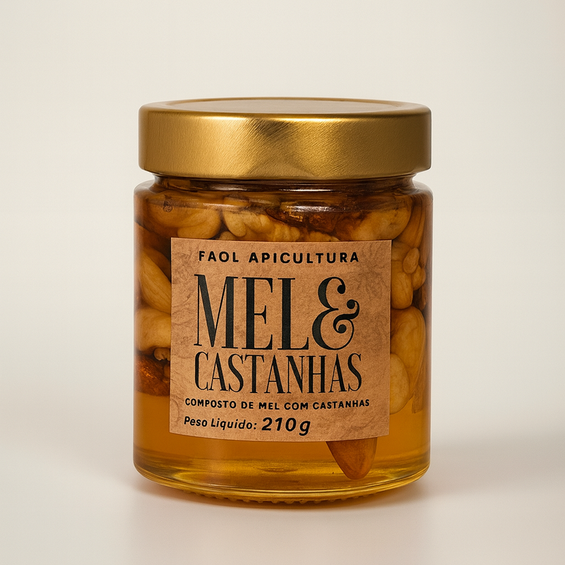 FAOL Prime 6un. Mel com Castanhas Premium 210g – Energia Natural e Funcional