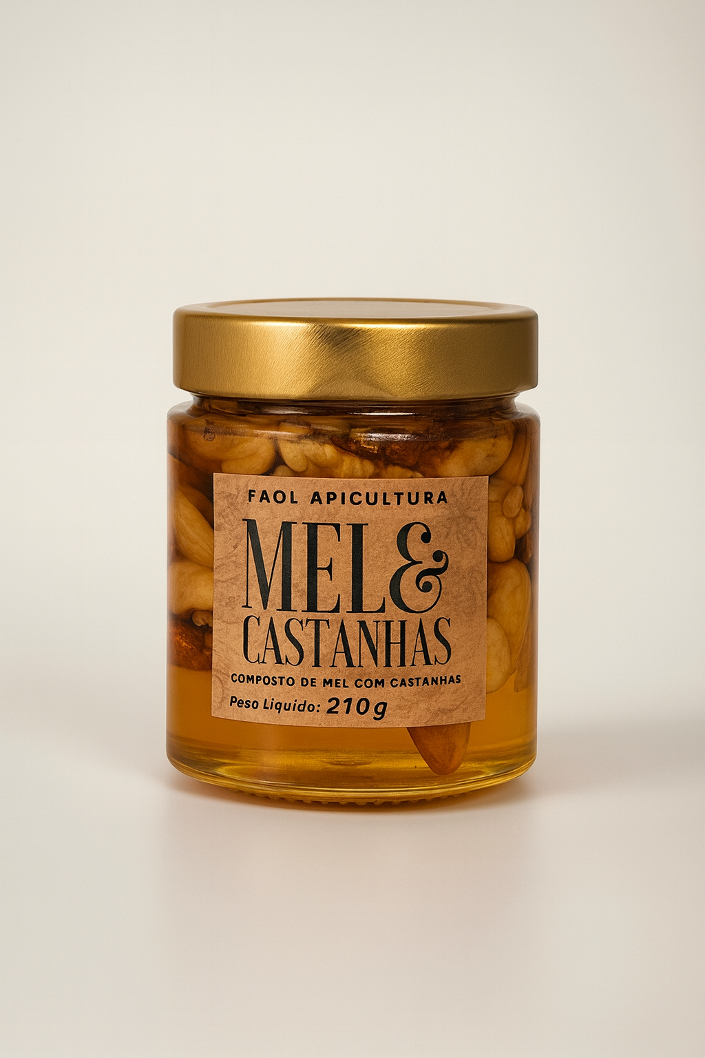 Mel com Castanhas 210g Premium FAOL – Sabor e Qualidade em Cada Colherada