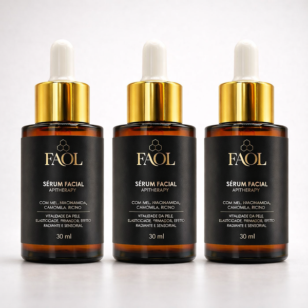 KIT 3x Sérum Facial com Apitoxina 30ml | FAOL Apitherapy