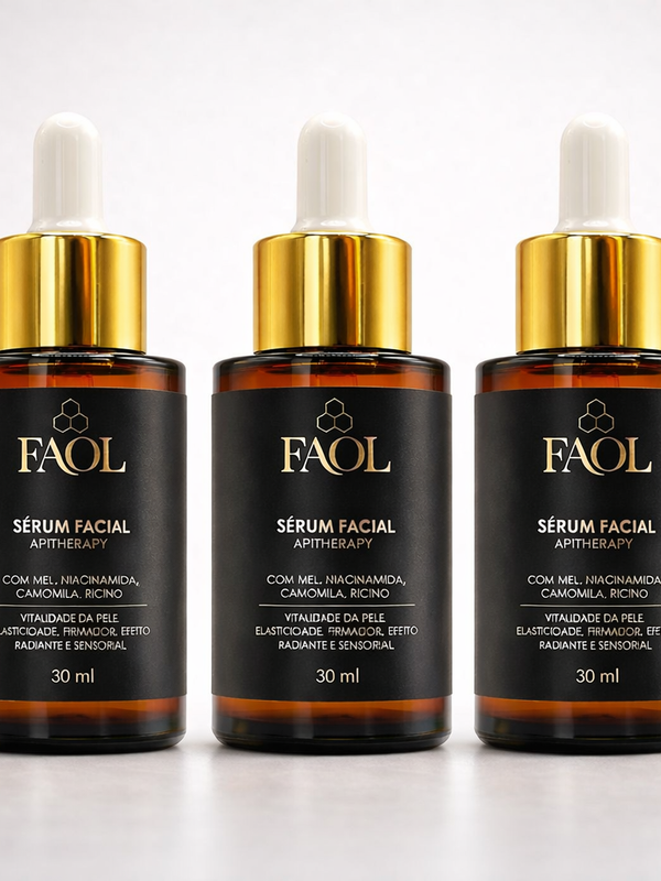KIT 3x Sérum Facial com Apitoxina 30ml | FAOL Apitherapy