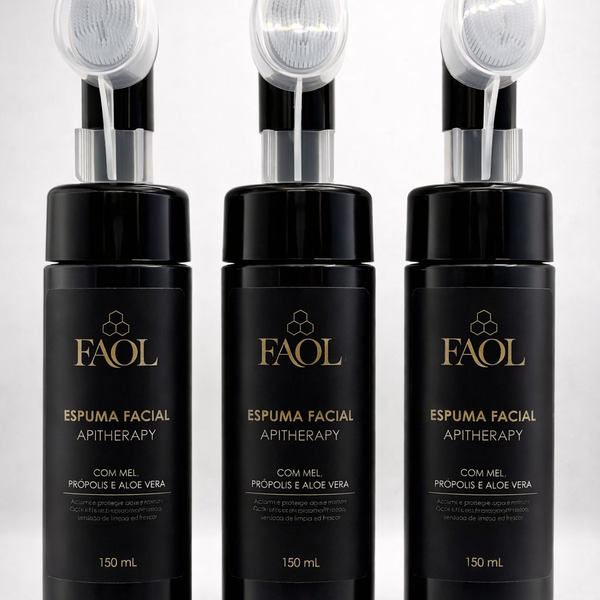 3x Espuma Facial Suave com Mel e Própolis 150ml | FAOL