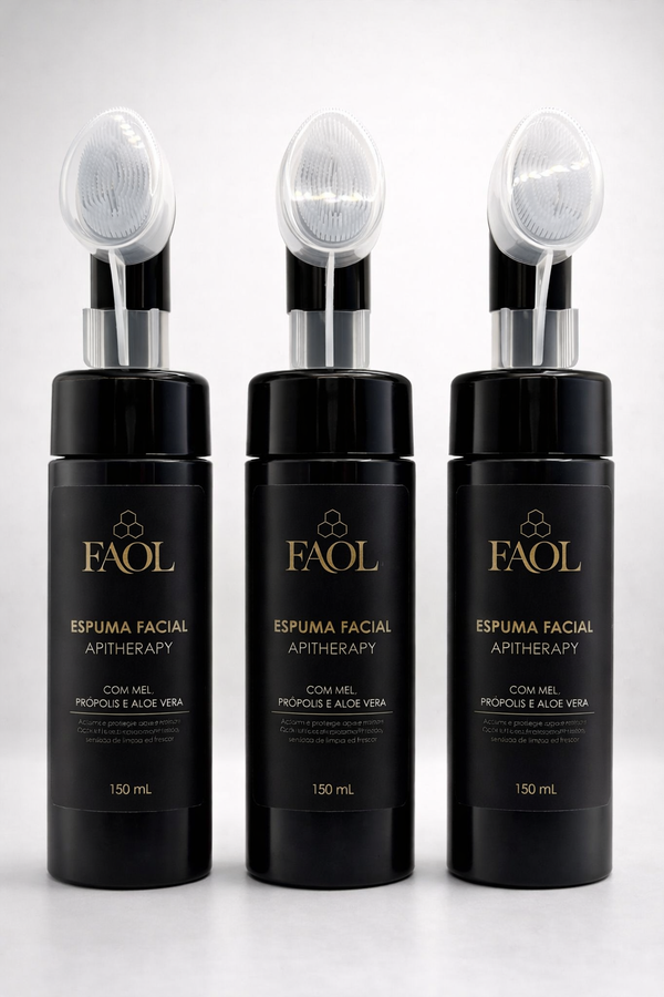 3x Espuma Facial Suave com Mel e Própolis 150ml | FAOL