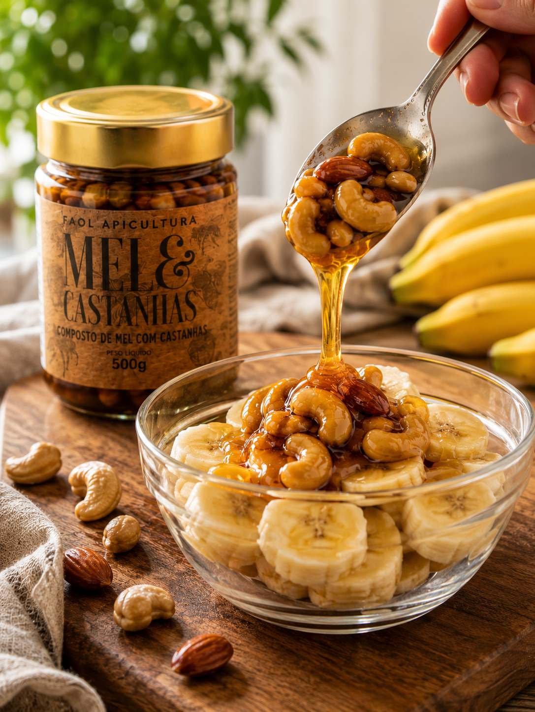 Kit 3+1 Explosão de Sabor – 3 Mel com Castanhas 500g + Mel com Pimenta 330g