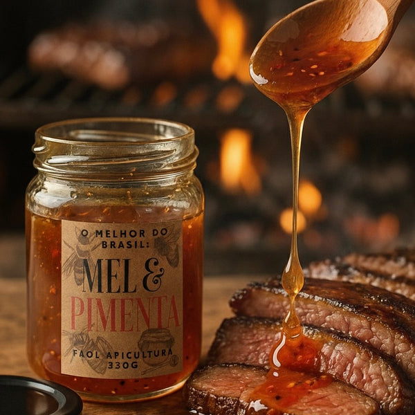 Mel com Pimenta Artesanal 330g – Alimento Funcional Natural