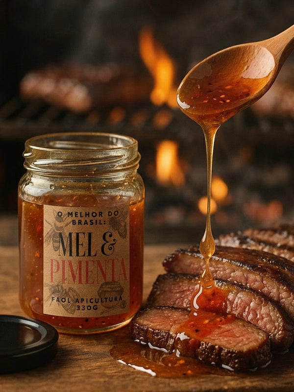 Mel com Pimenta Artesanal 330g – Alimento Funcional Natural