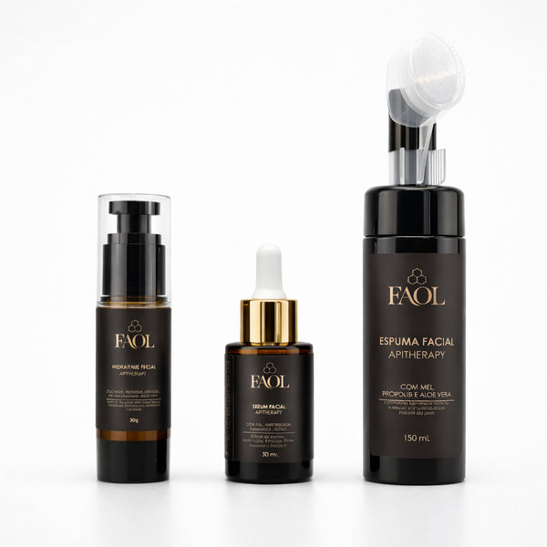 Kit Tratamento Facial Completo com Apitoxina, Mel e Própolis | Limpa, Rejuvenesce e Hidrata Intensamente