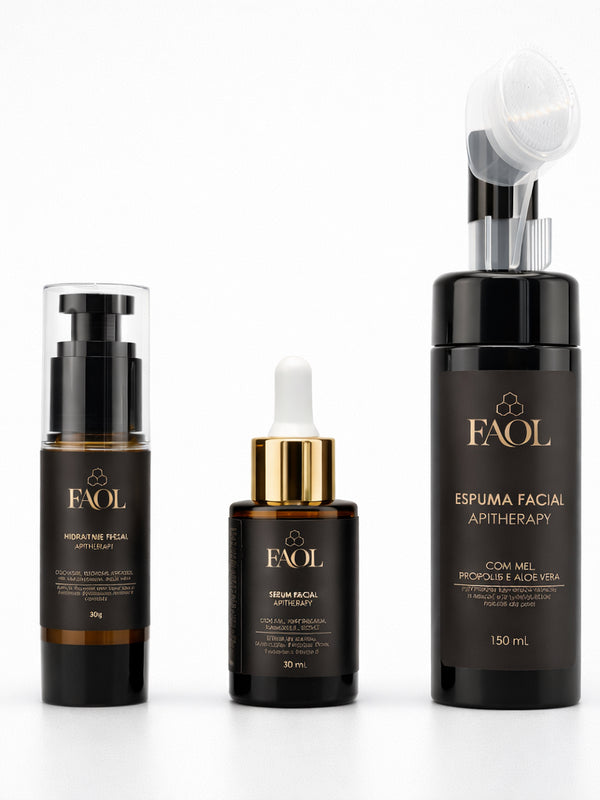 Kit Tratamento Facial Completo com Apitoxina, Mel e Própolis | Limpa, Rejuvenesce e Hidrata Intensamente