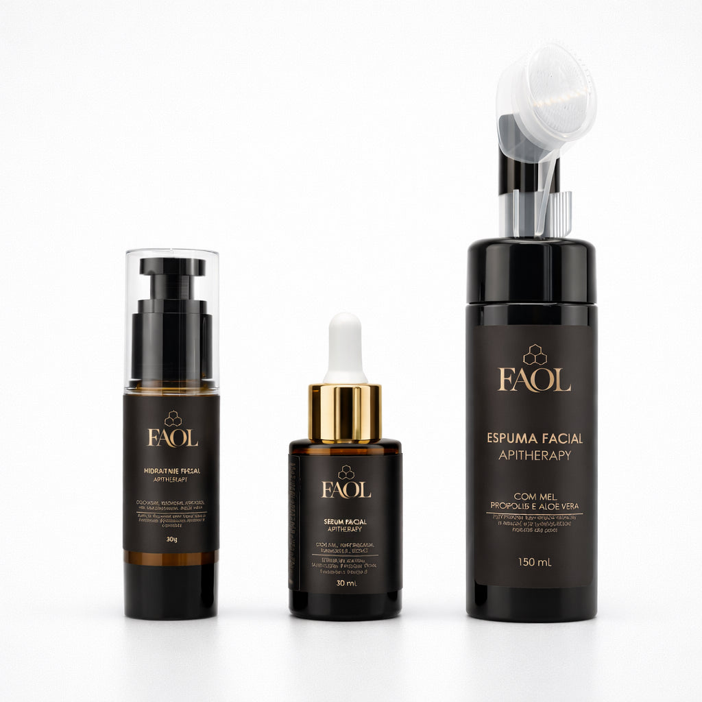 Kit Tratamento Facial Completo com Apitoxina, Mel e Própolis | Limpa, Rejuvenesce e Hidrata Intensamente