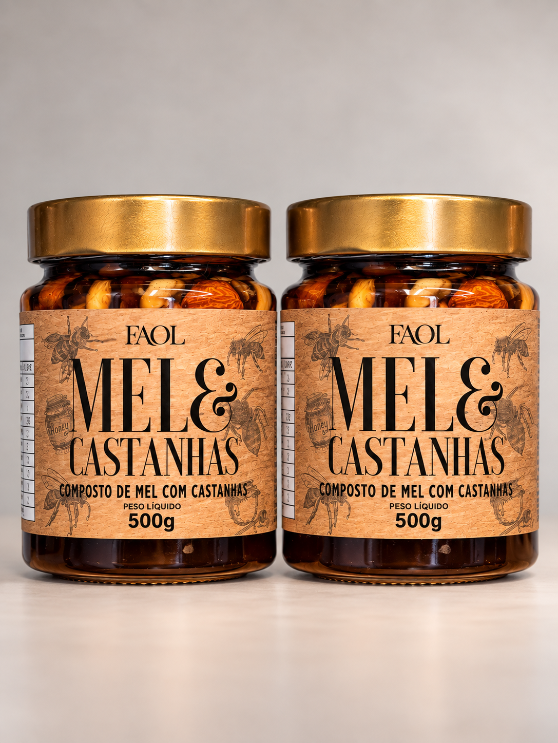 Kit 2 Mel com Castanhas Premium 500g