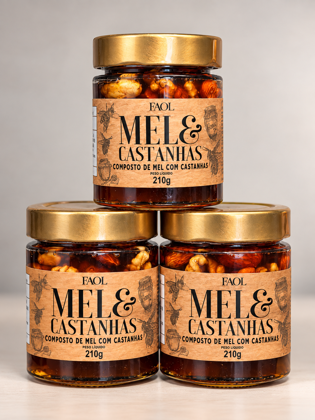 3un. Mel com Castanhas Premium 210g – Energia Natural