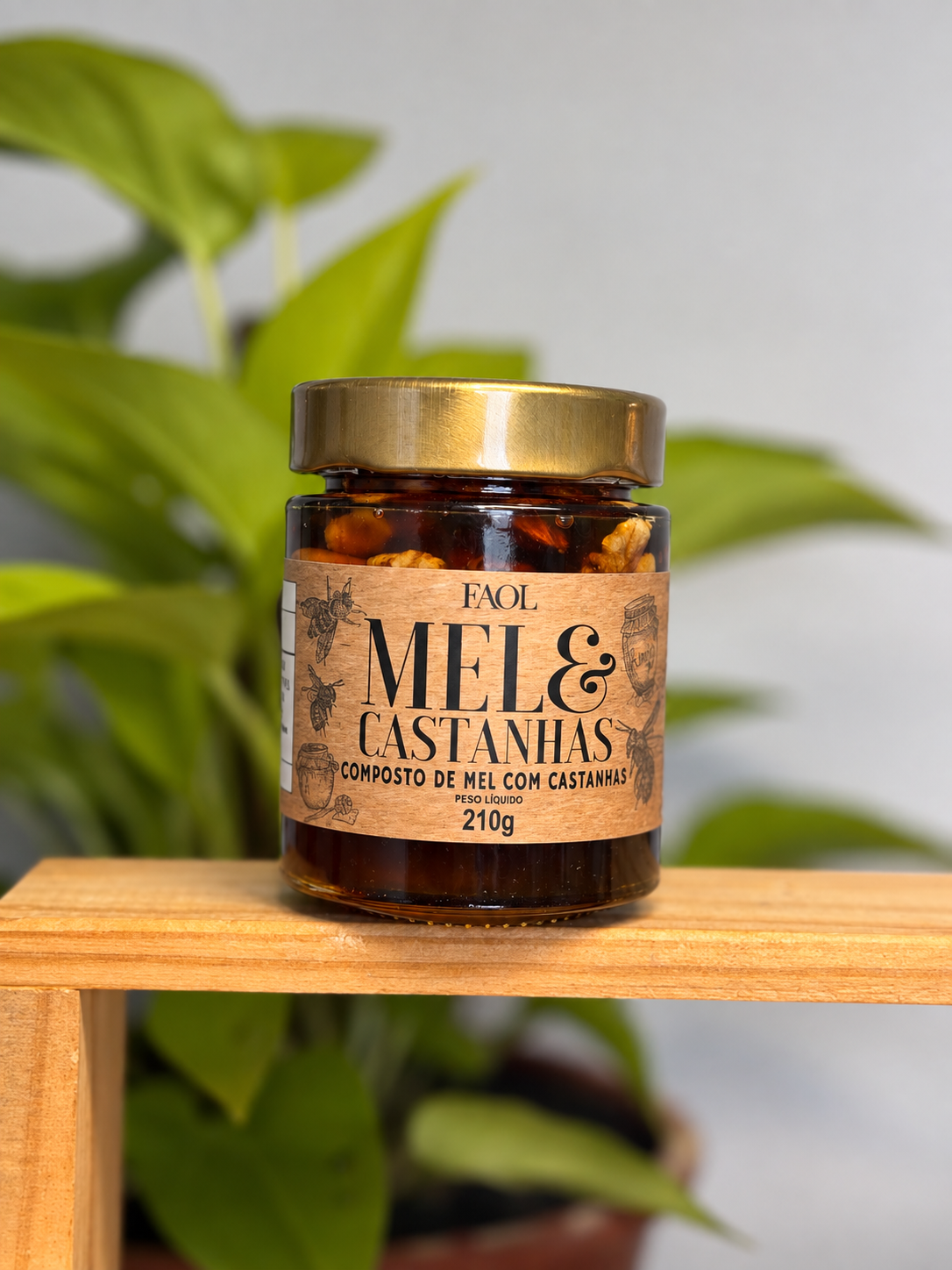 Mel com Castanhas 210g Premium FAOL – Sabor e Qualidade em Cada Colherada