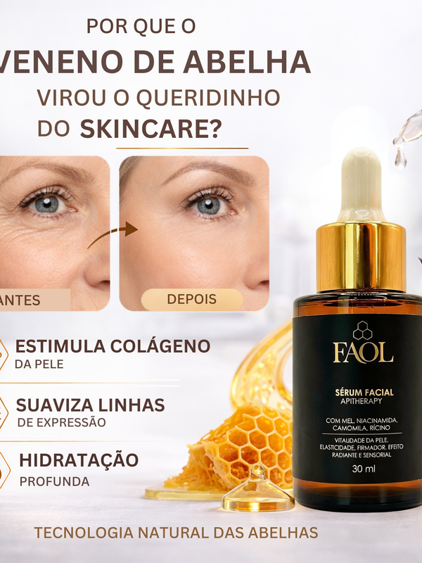 Kit Tratamento Facial Completo com Apitoxina, Mel e Própolis | Limpa, Rejuvenesce e Hidrata Intensamente