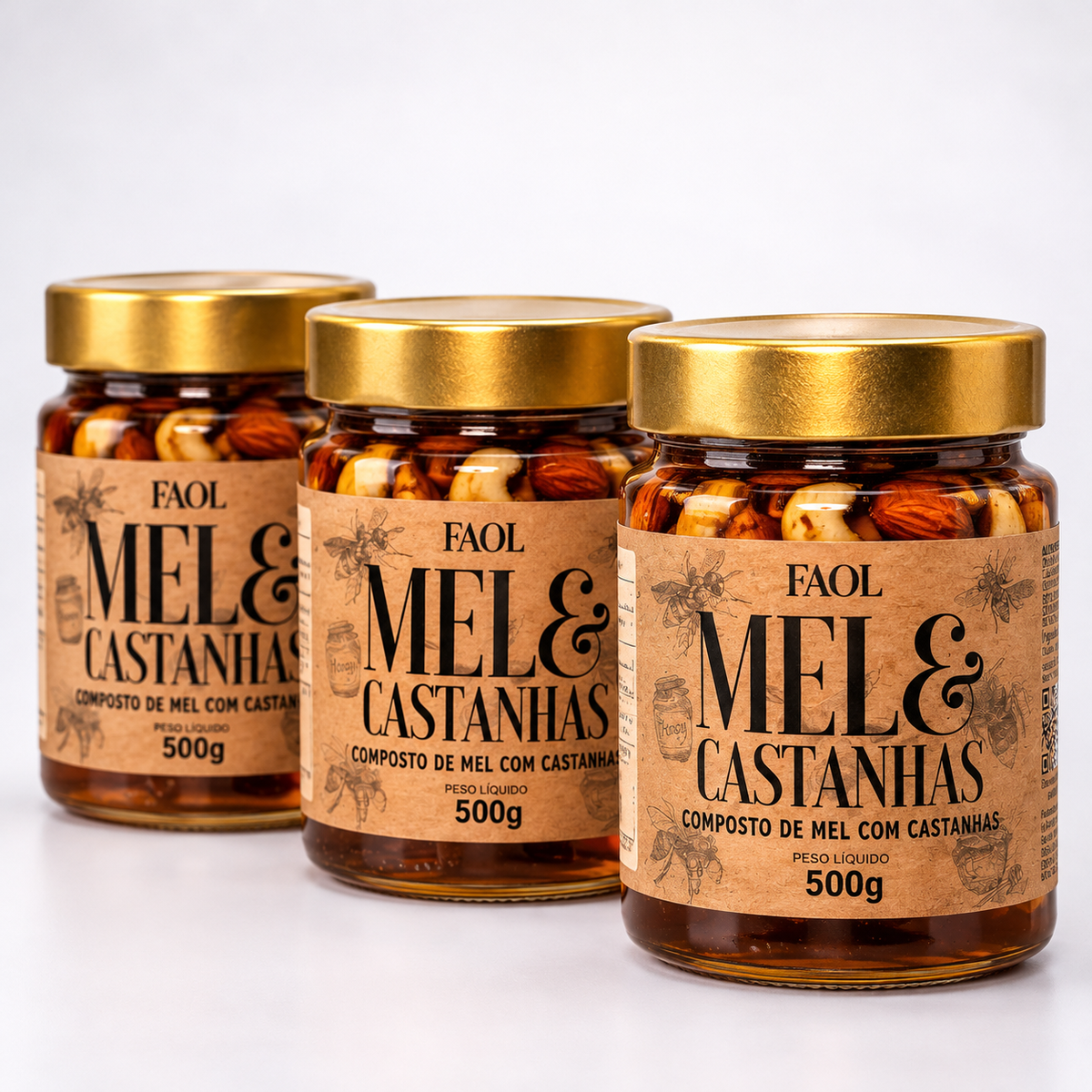 Mel com Castanhas Premium 500g – O Encontro Perfeito entre Sabor e Qualidade